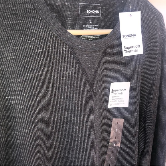 NWOT Men’s Sonoma Goods For Life Double Knit Crewneck Pullover Charcoal - Picture 12 of 12